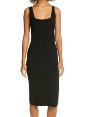 Vince  Black Stretch Sleeveless Midi Sheath Dress Medium Tried On Not Worn